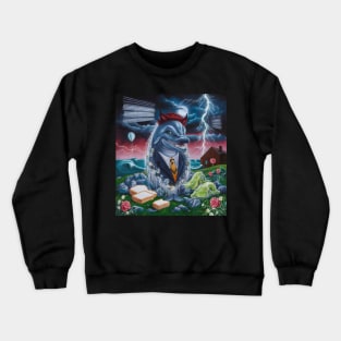 AI generated dolphin from the windy nightmare Crewneck Sweatshirt